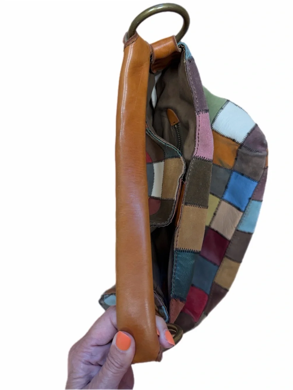 Lucky Brand Rare Y2K Patchwork Leather Hobo Shoulder Bag Ugly Betty Boho